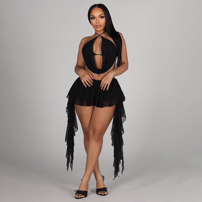 Women Sexy Solid Mesh 2 Piece  - Cami Top Lace review and price