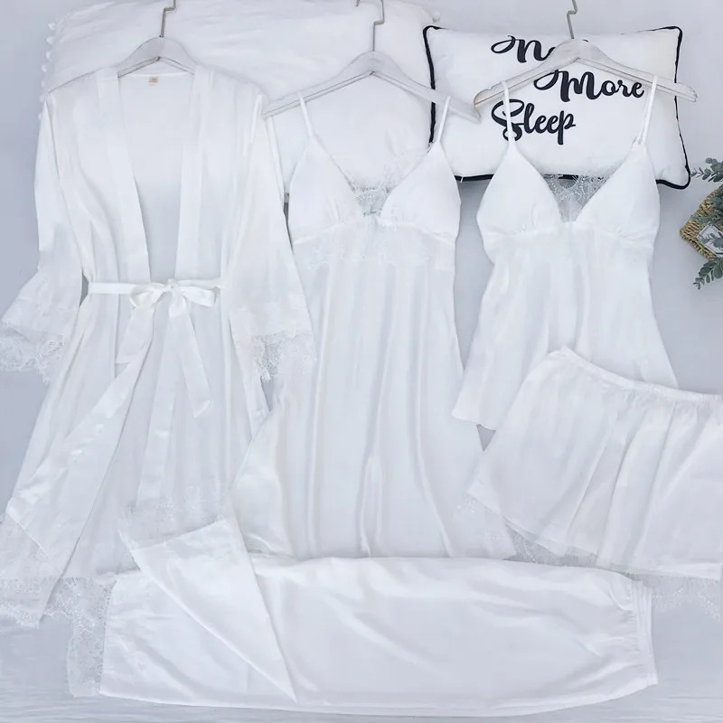 Pajamas Set Silk Satin Womens  - Robe Silk Women review and price