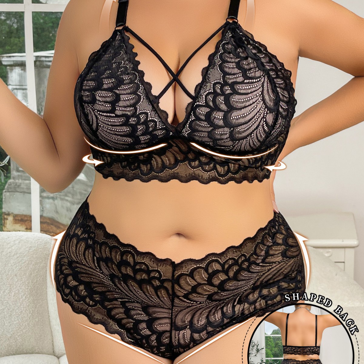 Plus Size Lingerie Set Wire-Fr - Seamless Underwear Women review and price