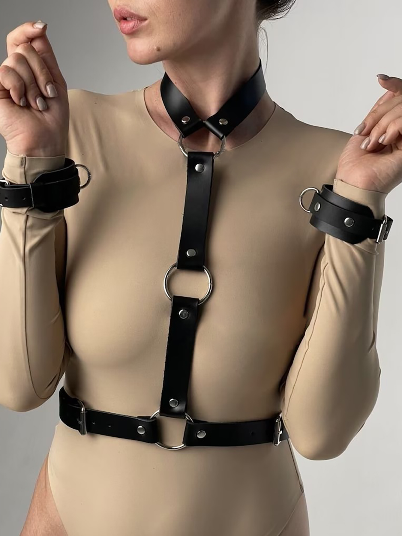 Women's Sexy Leather Harness B - Garter Belt Set review and price