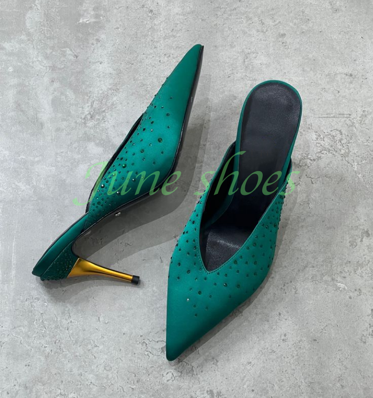 Lady Satin Dark Green Sequins  - Slip Dress Satin review and price