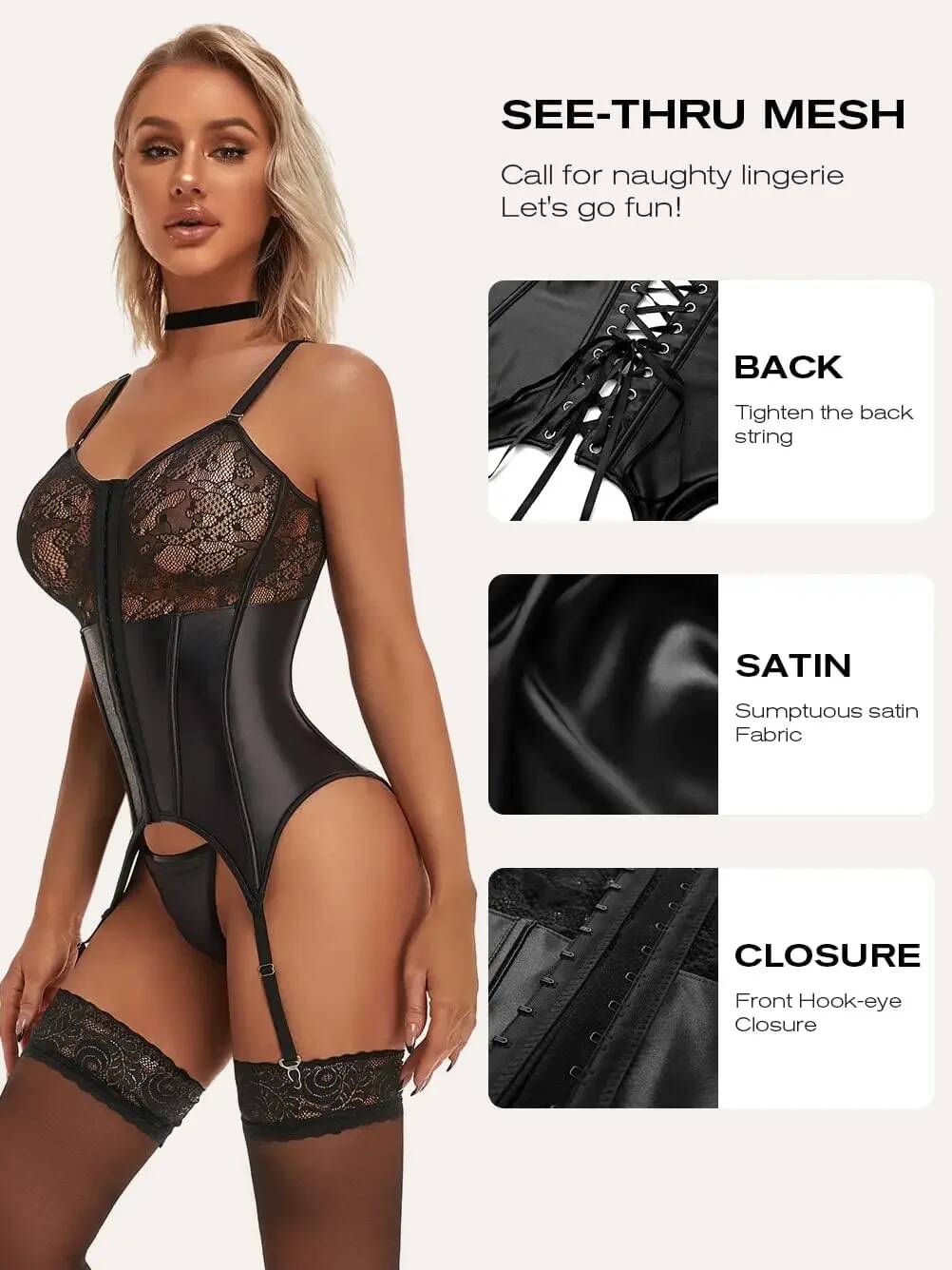 Women's Sexy Lace Lingerie Set - Lace Teddy Lingerie review and price