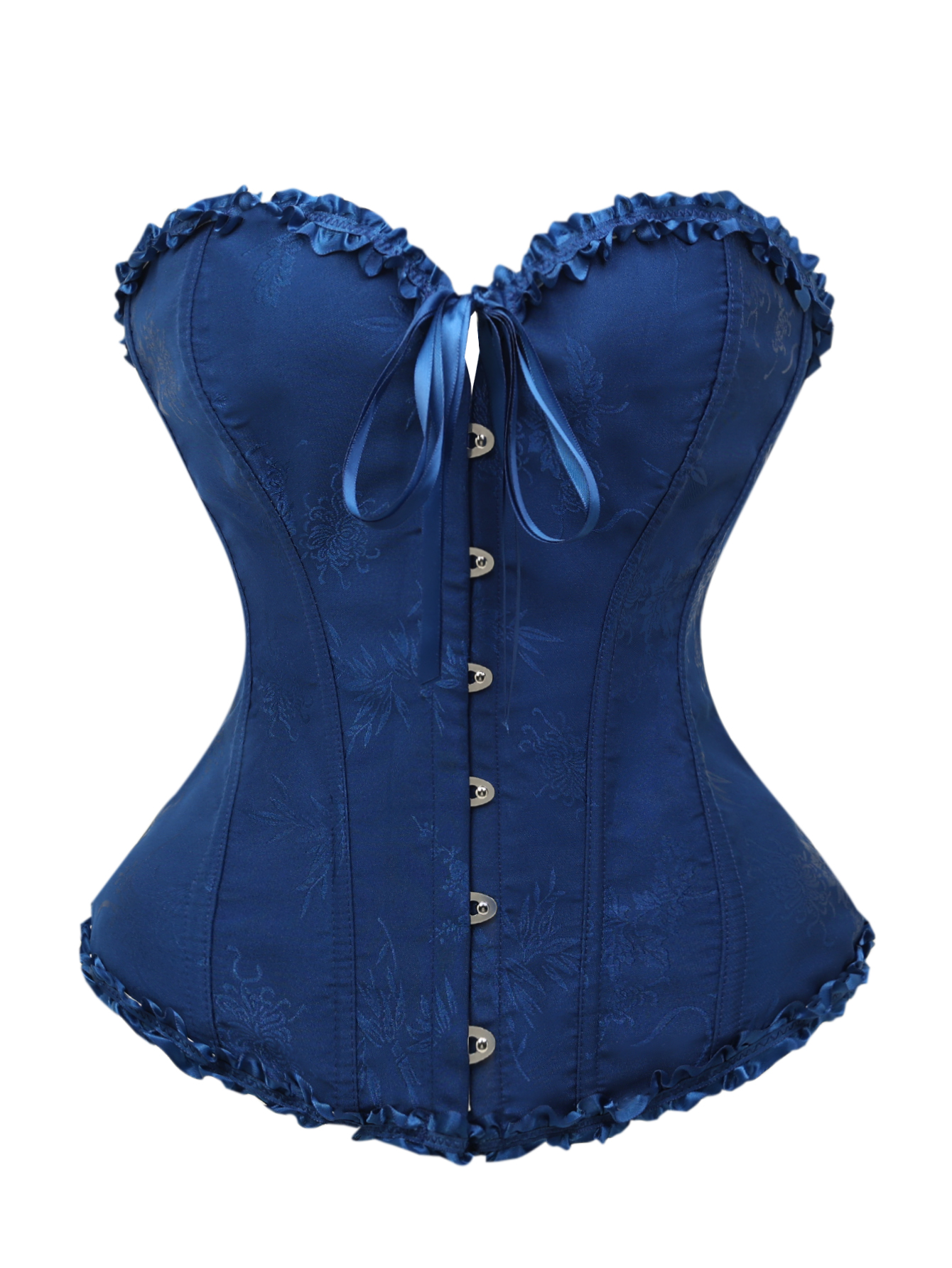 Dark blue jacquard lace edged  - Corset Waist Cinch review and price