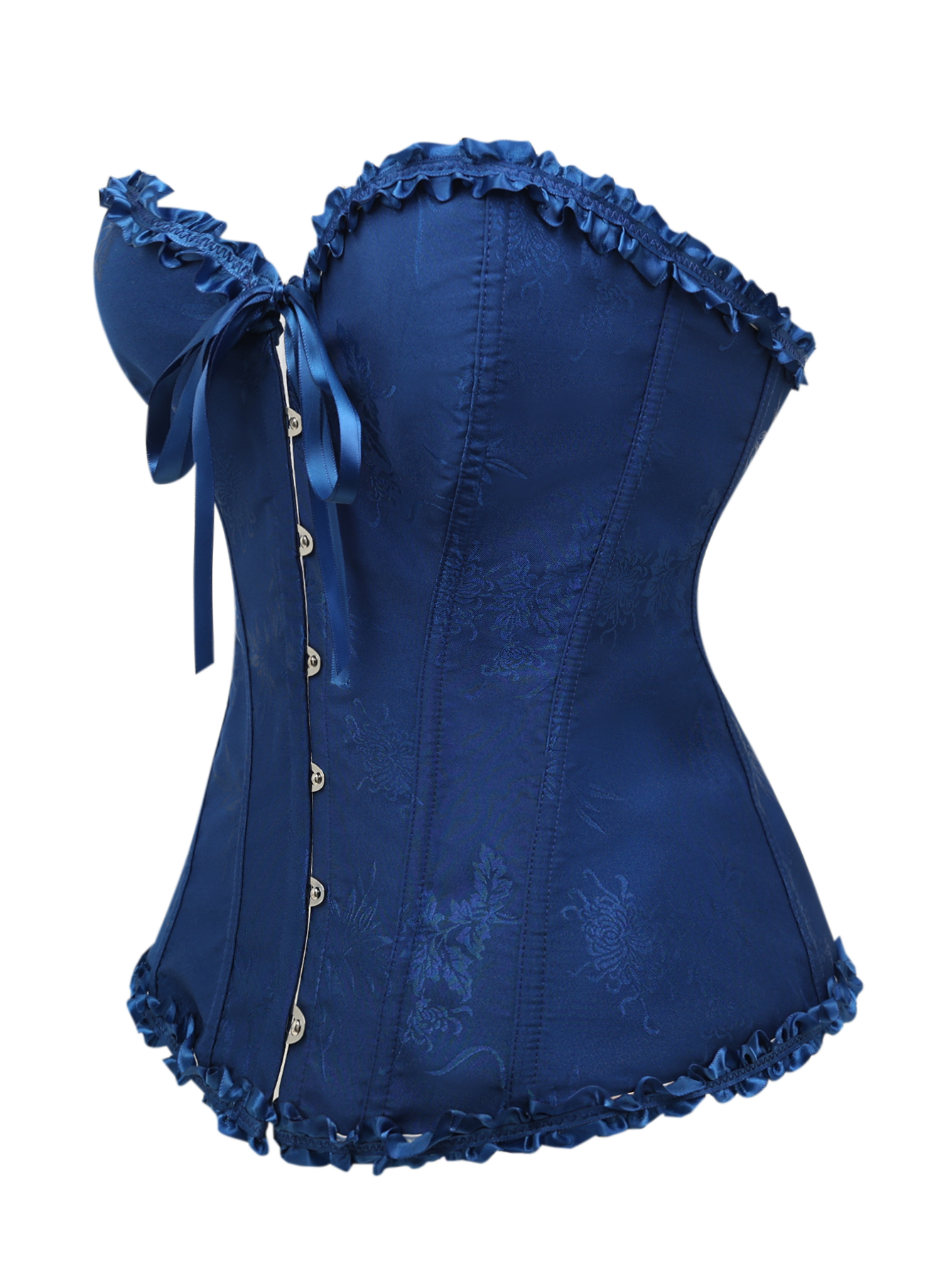 Dark blue jacquard lace edged  - Corset Waist Cinch review and price