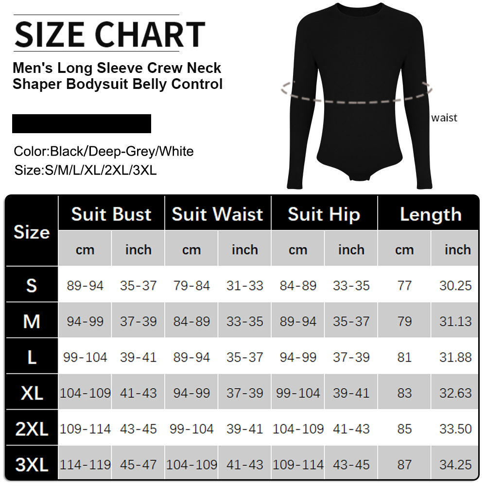 Mens Long Sleeve Bodysuit Full - Shapewear Bodysuit Firm review and price