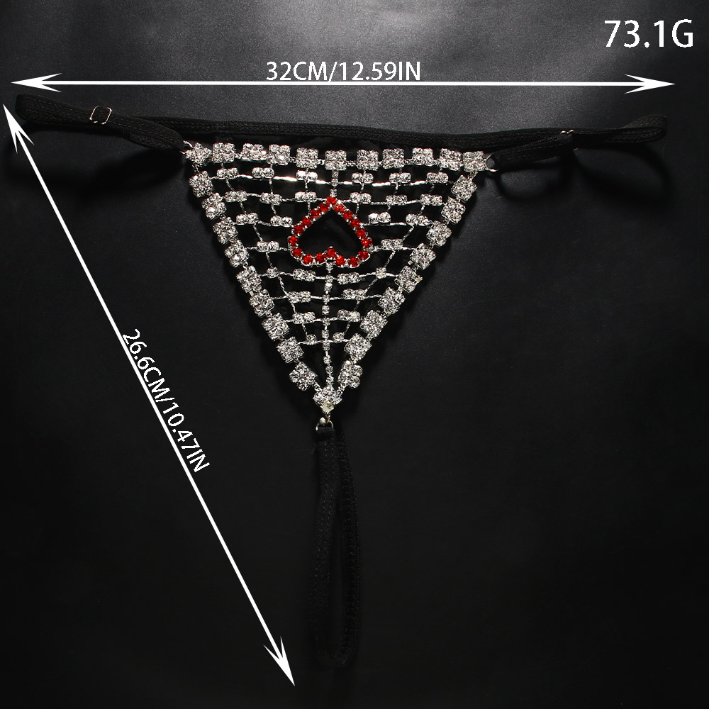 Rhinestones Heart Hollow Thong - Thong Bikini Women review and price